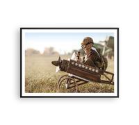 Affiche Poster 100x70cm Tableaux Image Photo Enfance Avion Jouet Wall Art
