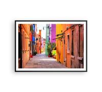 Affiche Poster 100x70cm Tableaux Image Photo été rue maison Wall Art Decoration