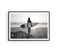 Poster Cadre Noir 100x70 cm Affiche Noir et Blanc Personnes - 5036 - P2B