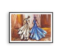 Affiche Poster 100x70cm Tableaux Image Photo Femmes Robes Pétrole Wall Art