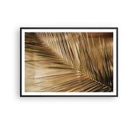 Affiche Poster 100x70cm Tableaux Image Photo Feuille Or Plante Wall Art