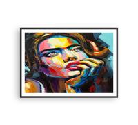 Affiche Poster 100x70cm Tableaux Image Photo fille visage Wall Art Decoration