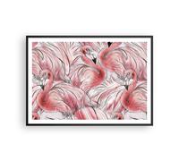 Affiche Poster 100x70cm Tableaux Image Photo Flamant Rose Rose Exotisme Wall Art