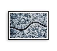 Affiche Poster 100x70cm Tableaux Image Photo Forêt Hiver Rue Wall Art
