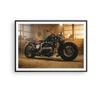 Affiche Poster 100x70cm Tableaux Image Photo Harley-Davidson Moto Moteur Art