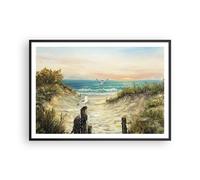 Affiche Poster 100x70cm Tableaux Image Photo Impressionnisme Mouettes Côte Art