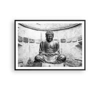 Affiche Poster 100x70cm Tableaux Image Photo Japonais Bouddha Statue Wall Art