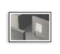 Affiche Poster 100x70cm Tableaux Image Photo Labyrinthe Gris Perdu Wall Art