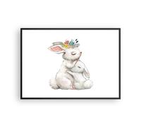 Affiche Poster 100x70cm Tableaux Image Photo Lapin Lièvre Enfants Wall Art
