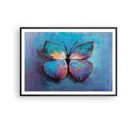 Affiche Poster 100x70cm Tableaux Image Photo Manuscrit Papillon Bleu Wall Art