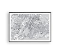 Affiche Poster 100x70cm Tableaux Image Photo New York Carte Wall Art Decoration