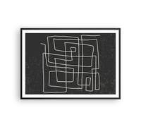 Affiche Poster 100x70cm Tableaux Image Photo Noir Et Blanc Labyrinthe Ligne Art