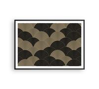Affiche Poster 100x70cm Tableaux Image Photo Noir Et Or Cercles Graphiques Art