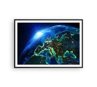 Affiche Poster 100x70cm Tableaux Image Photo Nuit espace monde vue Wall Art