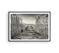 Affiche Poster 100x70cm Tableaux Image Photo Pont Jetée Sépia Wall Art