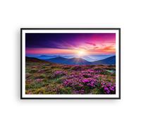 Affiche Poster 100x70cm Tableaux Image Photo Prairie Montagne Ciel Paysage Art