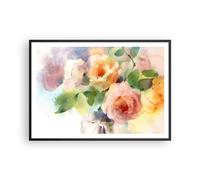 Affiche Poster 100x70cm Tableaux Image Photo rose fleur jardin Wall Art