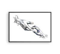 Affiche Poster 100x70cm Tableaux Image Photo Surréalisme Mains Aide Wall Art