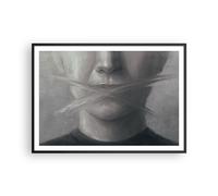 Affiche Poster 100x70cm Tableaux Image Photo Symbole Bouche Discours Wall Art