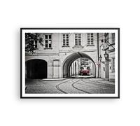 Affiche Poster 100x70cm Tableaux Image Photo Tchèque Tramway Prague Wall Art