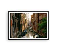 Affiche Poster 100x70cm Tableaux Image Photo Venise pont eau maison Wall Art