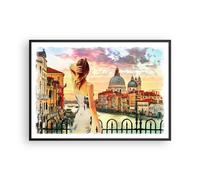 Affiche Poster 100x70cm Tableaux Image Photo Venise pont eau Wall Art
