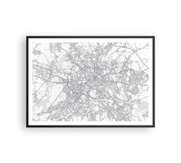 Affiche Poster 100x70cm Tableaux Image Photo Ville Carte Berlin Wall Art