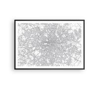 Affiche Poster 100x70cm Tableaux Image Photo Ville Carte Londres Wall Art