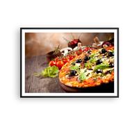 Affiche Poster 100x70cm Tableaux Image Pizza Nourriture Italie tradition Art