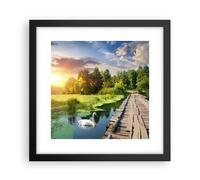 Affiche Poster 30x30cm Tableaux Image architecture promenade Swan Paysage Art