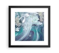 Affiche Poster 30x30cm Tableaux Image L'Abstraction En Trois Dimensions Bleu Art