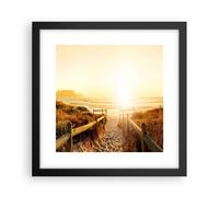 Affiche Poster 30x30cm Tableaux Image le lever du soleil vague île océan Art