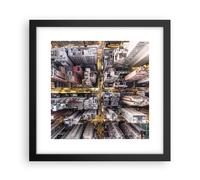 Affiche Poster 30x30cm Tableaux Image Metropolis Photographie Aérienne Rue Art