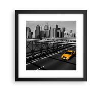 Affiche Poster 30x30cm Tableaux Image New York Manhattan pont de Brooklyn taxi