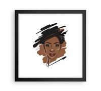 Affiche Poster 30x30cm Tableaux Image Photo Africain Moderne Portrait Wall Art