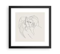 Affiche Poster 30x30cm Tableaux Image Photo Art. Ligne Baiser Wall Art
