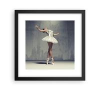 Affiche Poster 30x30cm Tableaux Image Photo Ballerine Blanc Mur Wall Art