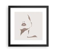 Affiche Poster 30x30cm Tableaux Image Photo Boho Femme Bouche Wall Art