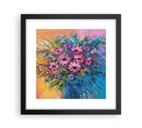 Affiche Poster 30x30cm Tableaux Image Photo Bouquet Fleurs Huile Wall Art
