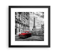 Affiche Poster 30x30cm Tableaux Image Photo Car Eiffle Rue Wall Art Decoration