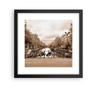 Affiche Poster 30x30cm Tableaux Image Photo Chaîne vélos Amsterdam centre Art
