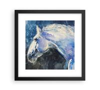 Affiche Poster 30x30cm Tableaux Image Photo Cheval Aquarelle Portrait Wall Art
