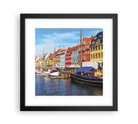 Affiche Poster 30x30cm Tableaux Image Photo Copenhague Nahavn Navires Wall Art