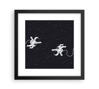 Affiche Poster 30x30cm Tableaux Image Photo Dessin Animé Astronautes Cosmos Art