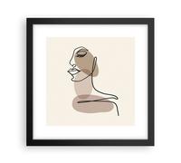 Affiche Poster 30x30cm Tableaux Image Photo Dessin Single-Line Femme Wall Art