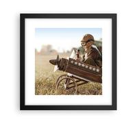 Affiche Poster 30x30cm Tableaux Image Photo Enfance Avion Jouet Wall Art