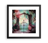 Affiche Poster 30x30cm Tableaux Image Photo Fantaisie Portail Jardin Wall Art