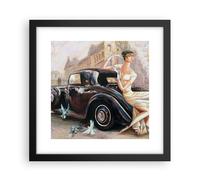 Affiche Poster 30x30cm Tableaux Image Photo femme rétro style Wall Art