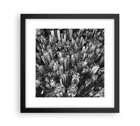 Affiche Poster 30x30cm Tableaux Image Photo Gratte Ciels Avec Montagnes Wall Art