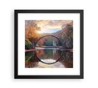 Affiche Poster 30x30cm Tableaux Image Photo Jardin Rhododendrons Pont Wall Art